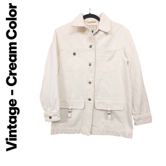 Lauren Jeans Co Ralph Lauren | Women's Utility Style Jacket | Cream/White | Sm - Picture 3 of 13